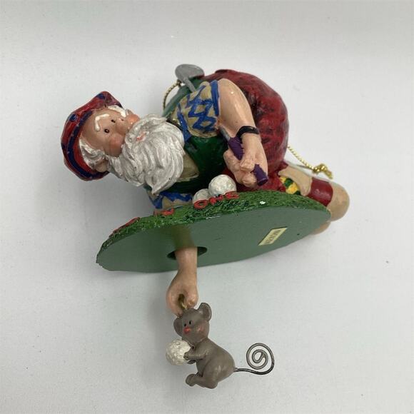 Kurt Adler Sports Santa Golf Christmas Ornament "Hole In One" - Picture 5 of 9